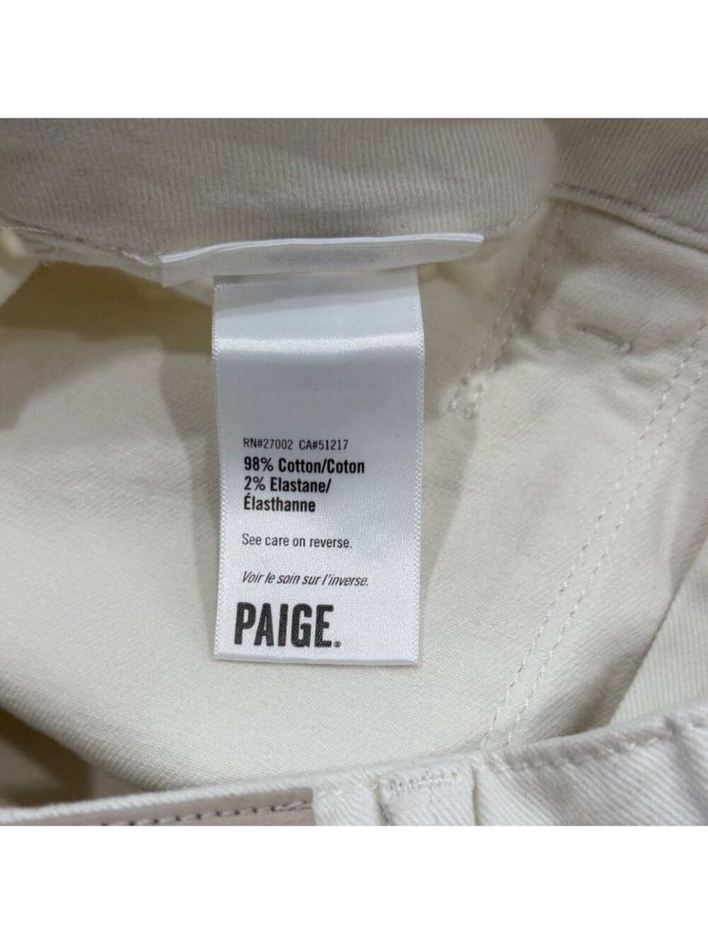 Paige Women Sz 25 Anessa Utility Jeans Cropped Ivory Ecru High-Rise Wide-Leg NEW - Picture 9 of 10